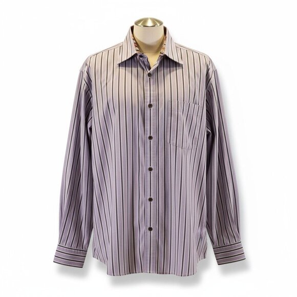 Bugatchi Uomo Multicolor Striped Long Sleeve Button Down Shirt Men’s - Picture 1 of 9